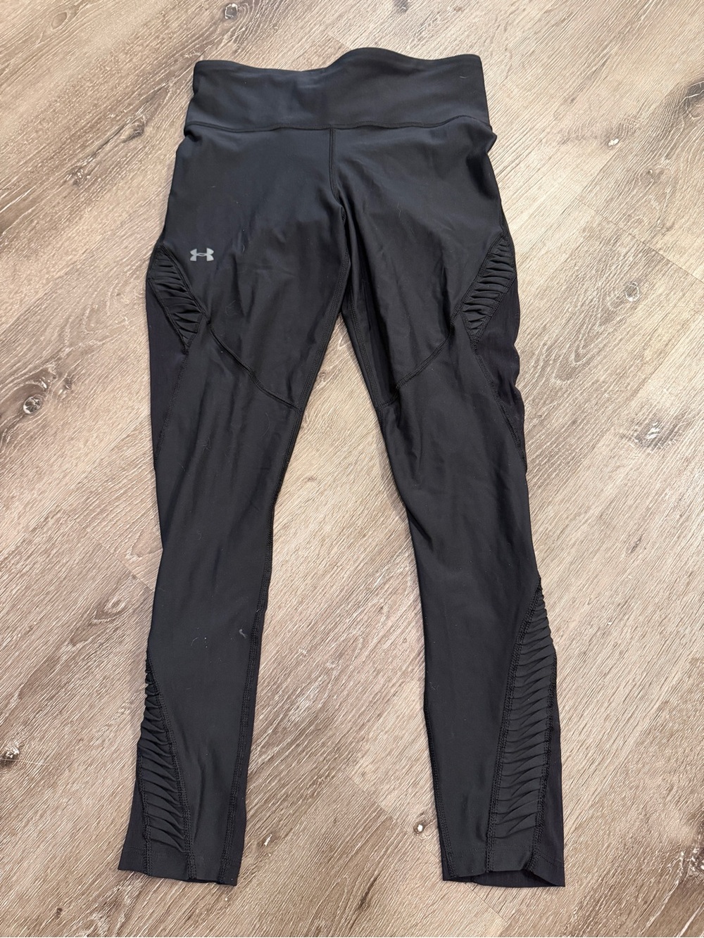 Under Armour Black Ruched-Panel High-Waist Leggings